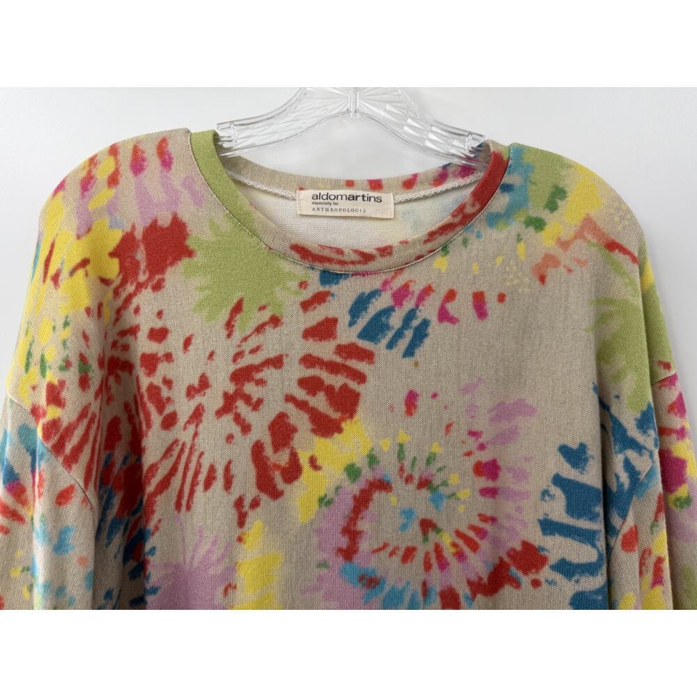 Aldomartins Women's Cotton Tie Die Scoop Neck Sweater Size Medium - Picture 2 of 9